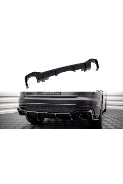 Maxton Design vložka zadního nárazníku pro Audi RSQ8 Mk1, černý lesklý plast ABS