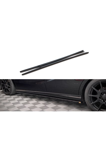 Maxton Design difuzory pod boční prahy pro Mercedes třída B W246 Facelift, carbon-Look