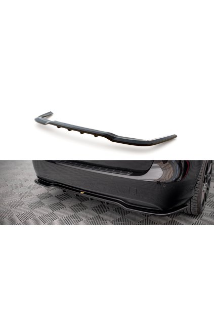 Maxton Design středový spoiler pod zadní nárazník s žebrováním pro Mercedes třída B W246 Facelift, carbon-Look
