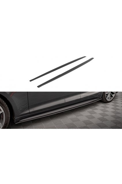 Maxton Design "Street Pro" difuzory pod boční prahy pro Audi A5 F5, plast ABS bez povrchové úpravy, S-Line Sportback