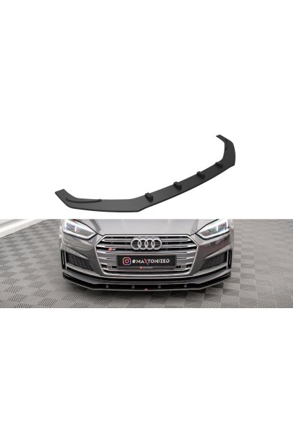 Maxton Design "Street Pro" spoiler pod přední nárazník pro Audi A5 F5, plast ABS bez povrchové úpravy, s červenou linkou, S-Line Coupe / Sportback