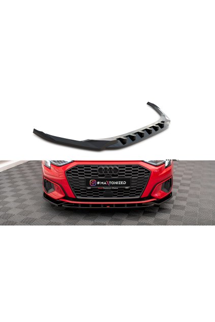 Maxton Design spoiler pod přední nárazník pro Audi A3 8Y, černý lesklý plast ABS