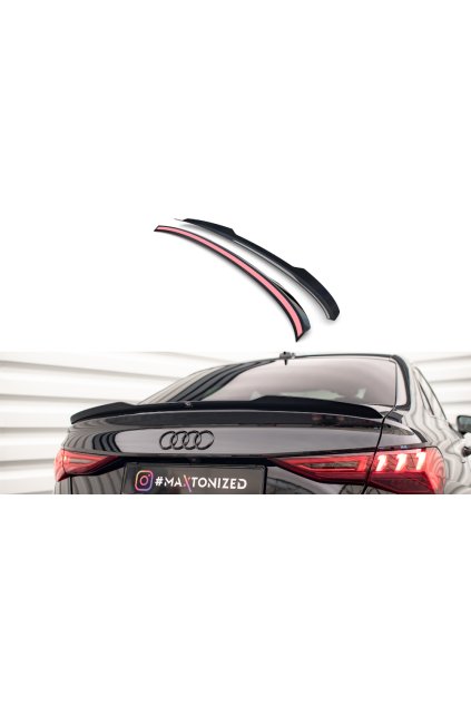 Maxton Design prodloužení spoileru pro Audi A3 8Y, carbon-Look, Sedan vč. S-Line