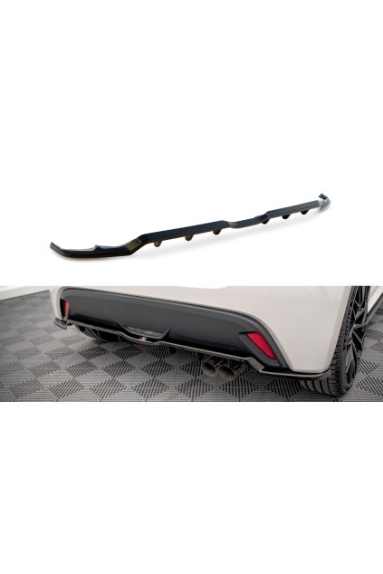 Maxton Design středový spoiler pod zadní nárazník s žebrováním v.2 pro Toyota Yaris Mk4, plast ABS bez povrchové úpravy