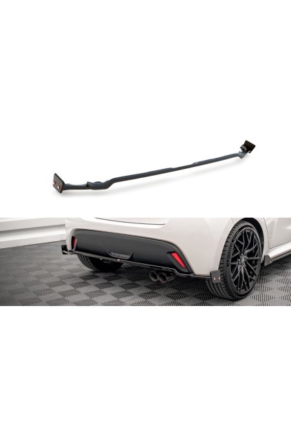 Maxton Design středový spoiler pod zadní nárazník s křidélky v.1 pro Toyota Yaris Mk4, plast ABS bez povrchové úpravy