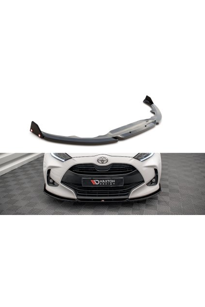 Maxton Design spoiler pod přední nárazník ver.1 s křidélky pro Toyota Yaris Mk4, černý lesklý plast ABS