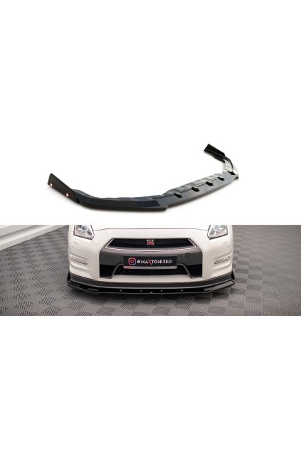 Maxton Design spoiler pod přední nárazník s křidélky pro Nissan GT-R R35 Facelift, carbon-Look
