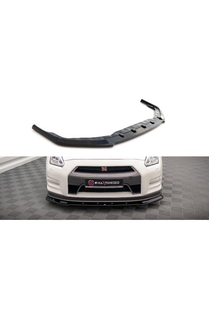 Maxton Design spoiler pod přední nárazník pro Nissan GT-R R35 Facelift, černý lesklý plast ABS