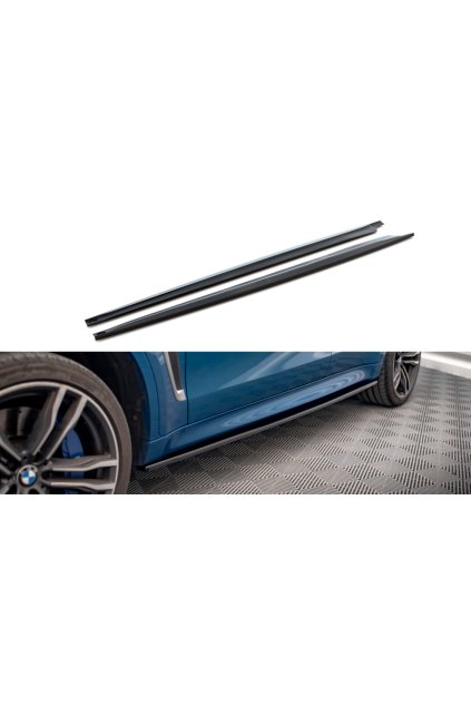 Maxton Design difuzory pod boční prahy pro BMW X6 M F86, černý lesklý plast ABS