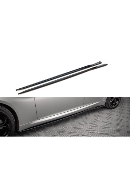 Maxton Design difuzory pod boční prahy pro Alfa Romeo Giulia Sport, černý lesklý plast ABS