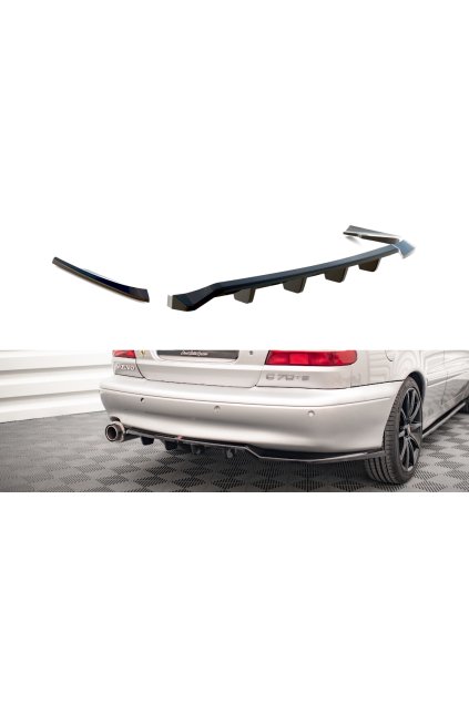 Maxton Design středový spoiler pod zadní nárazník s žebrováním pro Volvo C70 Mk1, plast ABS bez povrchové úpravy