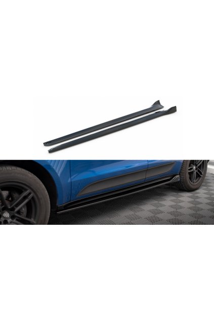 Maxton Design difuzory pod boční prahy pro Porsche Macan Mk1, carbon-Look