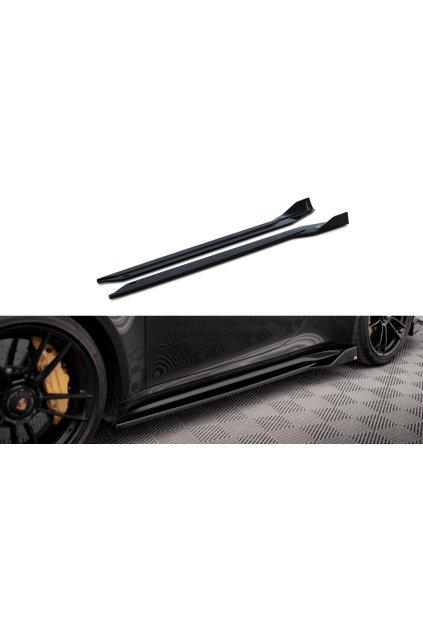 Maxton Design difuzory pod boční prahy pro Porsche 911 992 Turbo S, carbon-Look