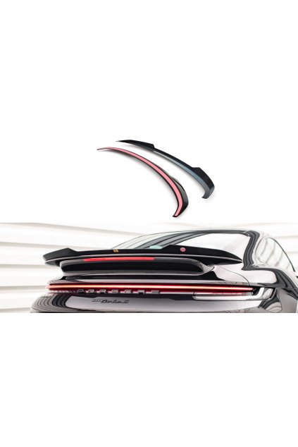 Maxton Design prodloužení spoileru pro Porsche 911 992 Turbo S, černý lesklý plast ABS