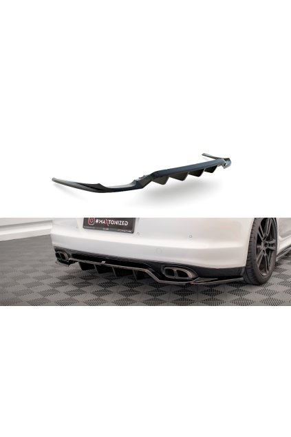 Maxton Design středový spoiler pod zadní nárazník s žebrováním pro Porsche Panamera 970 Turbo, carbon-Look