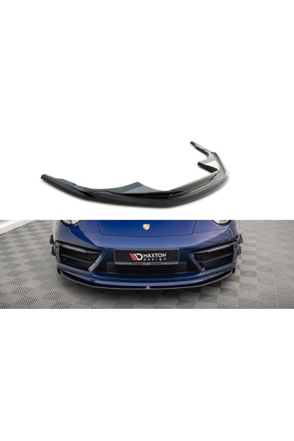 Maxton Design spoiler pod přední nárazník pro Porsche 911 992 Carrera/Carrera S Aero, černý lesklý plast ABS