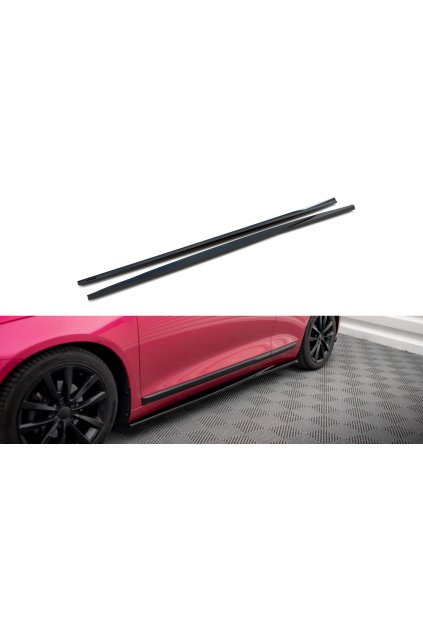 Maxton Design difuzory pod boční prahy pro Volkswagen Scirocco Mk3, černý lesklý plast ABS