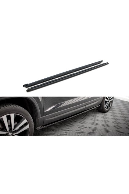 Maxton Design difuzory pod boční prahy pro Seat Ateca Mk1, černý lesklý plast ABS