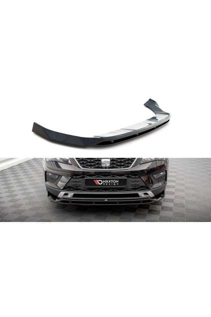 Maxton Design spoiler pod přední nárazník pro Seat Ateca Mk1, černý lesklý plast ABS