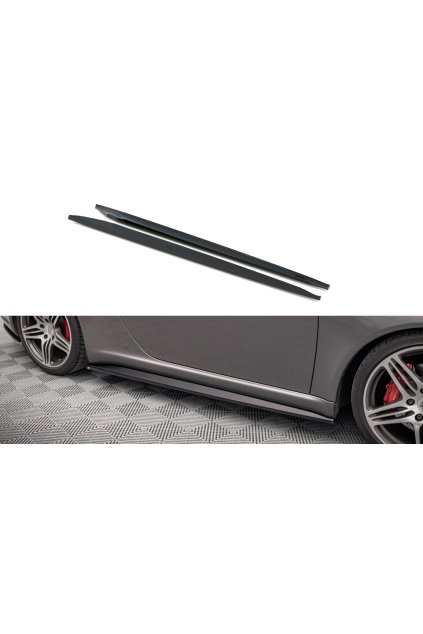 Maxton Design difuzory pod boční prahy pro Porsche 911 997 Carrera Facelift, 997 Carrera GTS Facelift, carbon-Look