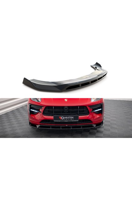 Maxton Design spoiler pod přední nárazník ver.2 pro Porsche Macan Mk1 Facelift, černý lesklý plast ABS