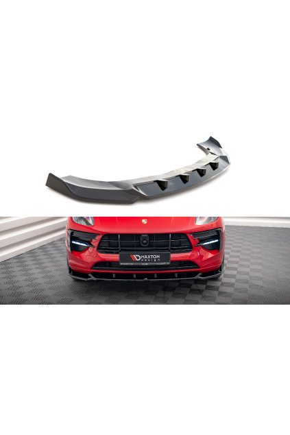 Maxton Design spoiler pod přední nárazník pro Porsche Macan Mk1 Facelift, černý lesklý plast ABS