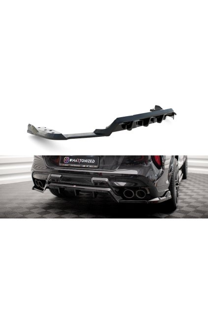 Maxton Design středový spoiler pod zadní nárazník s žebrováním pro BMW X6 M F96, plast ABS bez povrchové úpravy