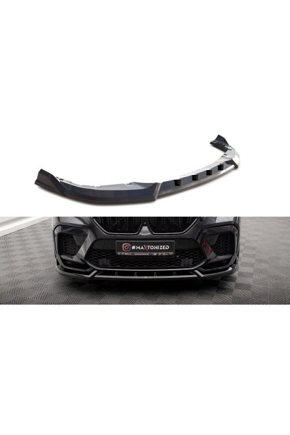 Maxton Design spoiler pod přední nárazník ver.2 pro BMW X6 M F96, černý lesklý plast ABS