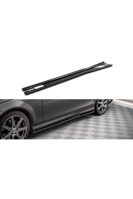 Maxton Design difuzory pod boční prahy pro Mercedes třída C W204/AMG-Line, plast ABS bez povrchové úpravy, Coupe