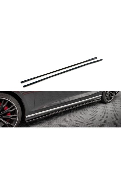 Maxton Design difuzory pod boční prahy pro Audi S8 D5, carbon-Look