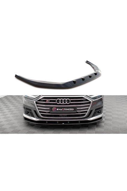 Maxton Design spoiler pod přední nárazník ver.2 pro Audi S8 D5, černý lesklý plast ABS