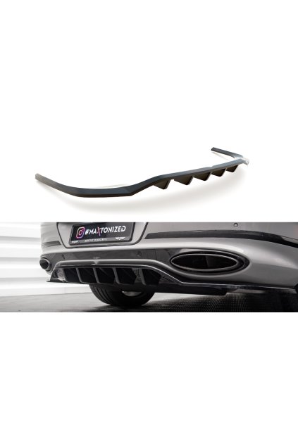 Maxton Design středový spoiler pod zadní nárazník s žebrováním pro Bentley Continental GT Mk3, černý lesklý plast ABS