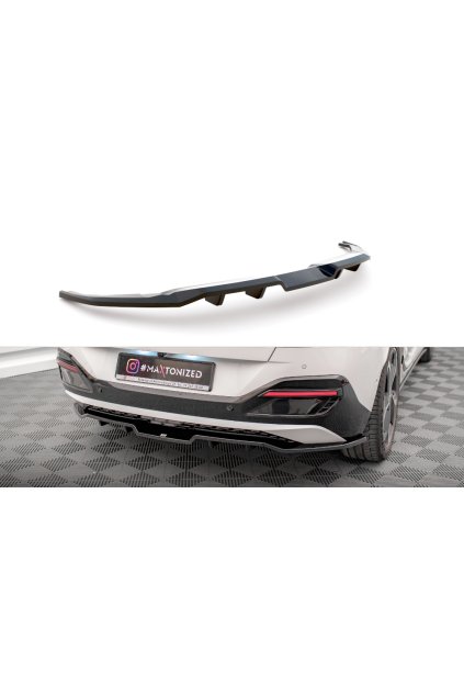 Maxton Design středový spoiler pod zadní nárazník s žebrováním pro Kia EV6 Mk1 GT-Line, carbon-Look