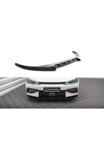 Maxton Design spoiler pod přední nárazník ver.2 pro Kia EV6 Mk1 GT-Line, černý lesklý plast ABS