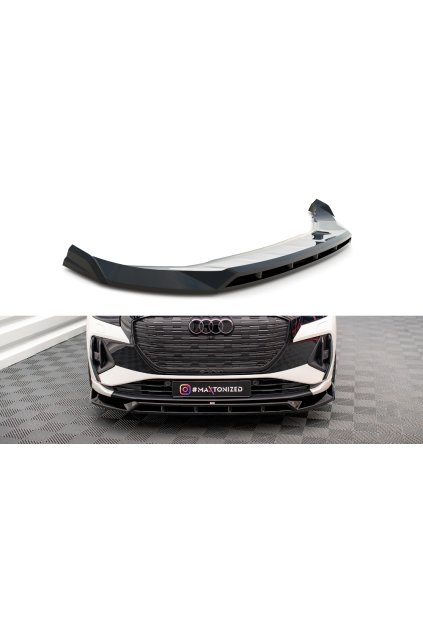 Maxton Design spoiler pod přední nárazník ver.2 pro Audi Q4 e-tron Mk1 Sportback, černý lesklý plast ABS