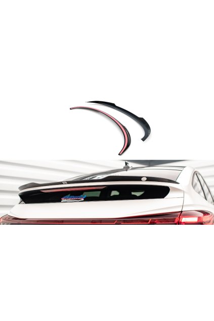 Maxton Design prodloužení spoileru pro Audi Q4 e-tron Mk1 Sportback, černý lesklý plast ABS