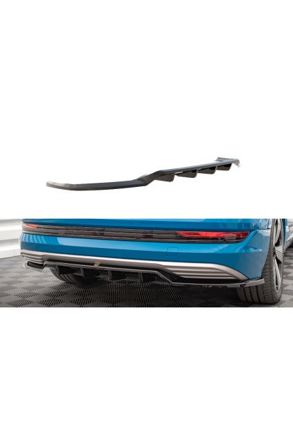 Maxton Design středový spoiler pod zadní nárazník s žebrováním pro Audi E-Tron Standard, plast ABS bez povrchové úpravy