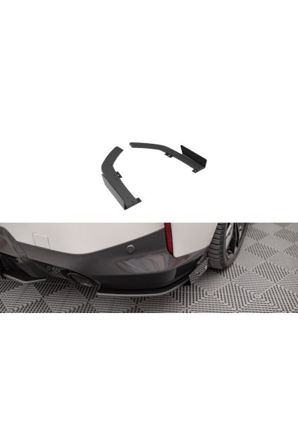 Maxton Design "Street Pro" boční difuzory pod zadní nárazník s křidélky pro BMW řada 2 G42 M-Pack, plast ABS bez povrchové úpravy, s červenou linkou
