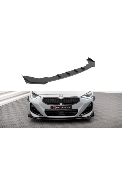Maxton Design "Street Pro" spoiler pod přední nárazník s křidélky pro BMW řada 2 G42 M240i, G42 M-Pack, plast ABS bez povrchové úpravy, s červenou linkou