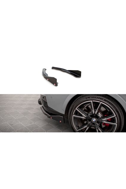 Maxton Design boční difuzory pod zadní nárazník s křidélky ver.2 pro BMW řada 2 G42 M240i, černý lesklý plast ABS