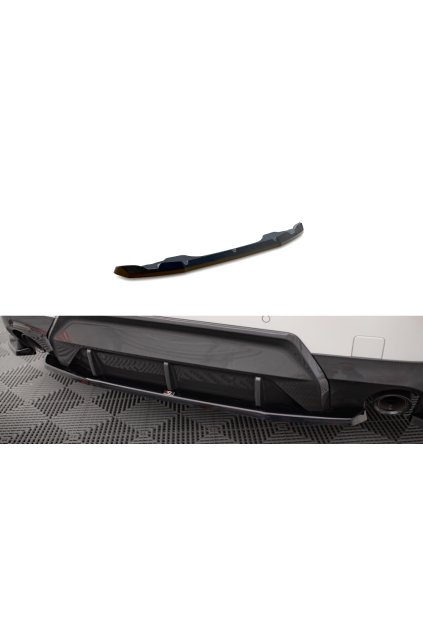 Maxton Design středový spoiler pod zadní nárazník pro BMW řada 2 G42 M-Pack, černý lesklý plast ABS