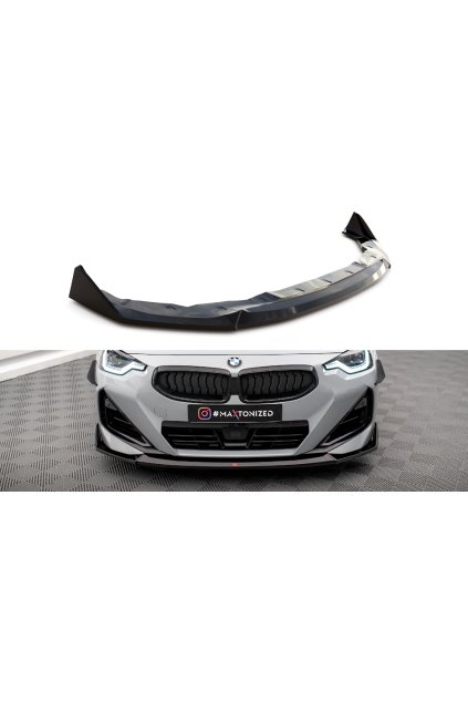 Maxton Design spoiler pod přední nárazník ver.3 pro BMW řada 2 G42 M240i, G42 M-Pack, černý lesklý plast ABS