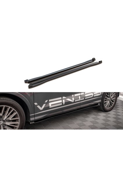 Maxton Design difuzory pod boční prahy pro Audi Q3 F3 S-Line, carbon-Look