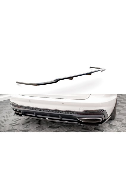 Maxton Design středový spoiler pod zadní nárazník s žebrováním pro Audi A4 B9 FL, carbon-Look, S-Line