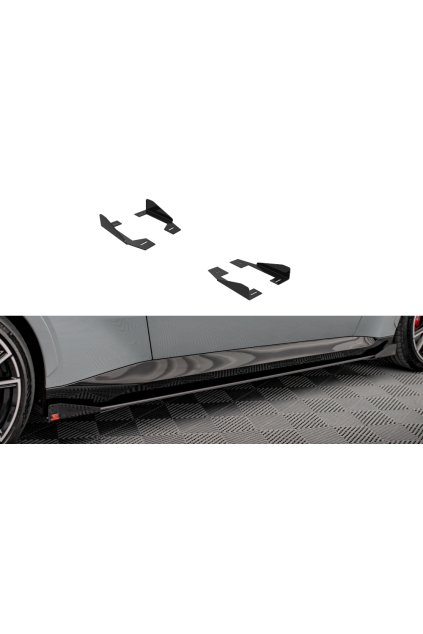Maxton Design křidélka bočních difuzorů pro BMW řada 2 G42 M240i, G42 M-Pack, černý lesklý plast ABS
