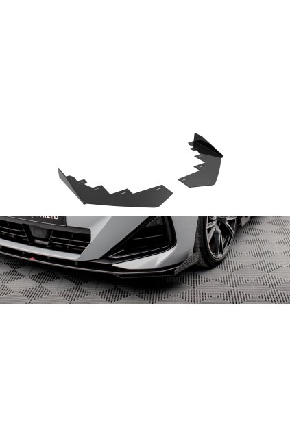 Maxton Design rohové spoilery pod přední nárazník pro BMW řada 2 G42 M240i, G42 M-Pack, černý lesklý plast ABS