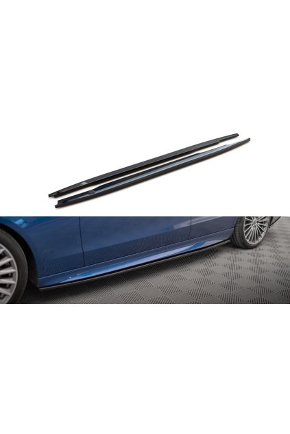 Maxton Design difuzory pod boční prahy pro Mercedes třída C W206 AMG-Line, černý lesklý plast ABS