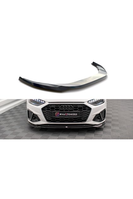 Maxton Design spoiler pod přední nárazník ver.2 pro Audi S4 B9 FL, černý lesklý plast ABS