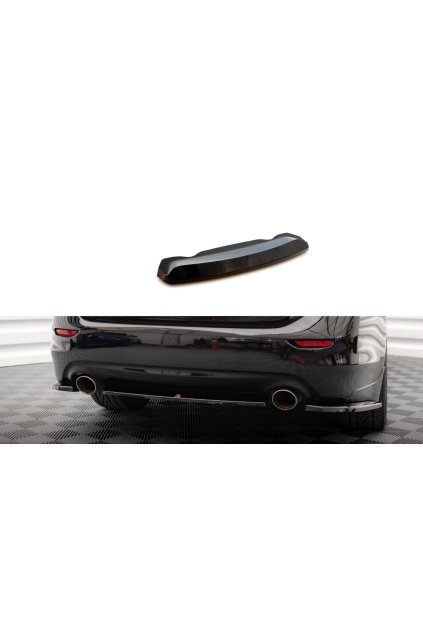 Maxton Design středový spoiler pod zadní nárazník pro Infiniti Q50 S Mk1, černý lesklý plast ABS