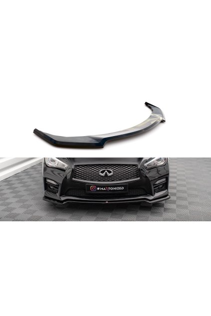 Maxton Design spoiler pod přední nárazník pro Infiniti Q50 S Mk1, černý lesklý plast ABS